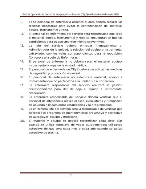 Gu A Operaci N Central Equipos Y Esterilizaci N Unidades Isem Pdf