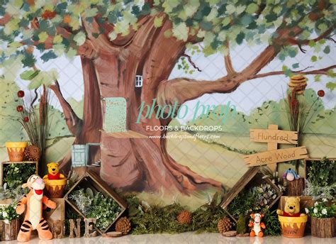 Vintage Bear Woods Photography Backdrop, Forest, Bear, Honey, Fairy ...