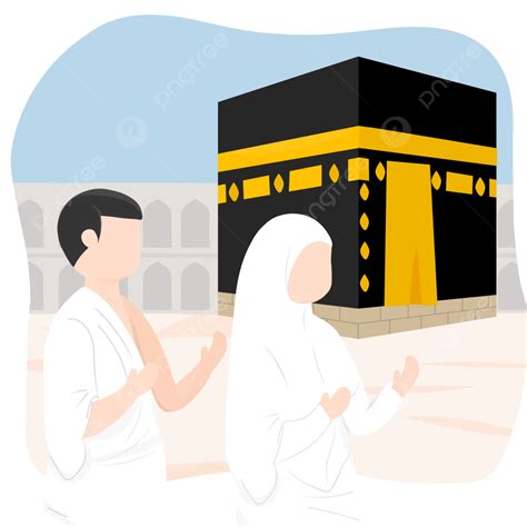 Gambar Ilustrasi Haji Dan Tawaf Haji Umrah S Png Dan Psd Untuk Muat