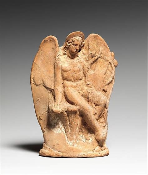 Terracotta Eros Holding A Lyre Greek Probably Attic Late Classical