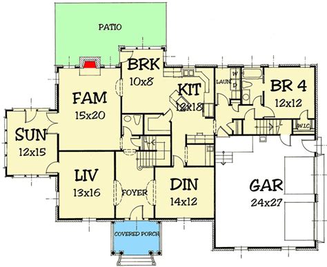 Plan 5685TR: Traditional House Plan With Sun Room | Traditional house ...