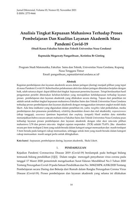 PDF Analisis Tingkat Kepuasan Mahasiswa Terhadap Proses DOKUMEN TIPS