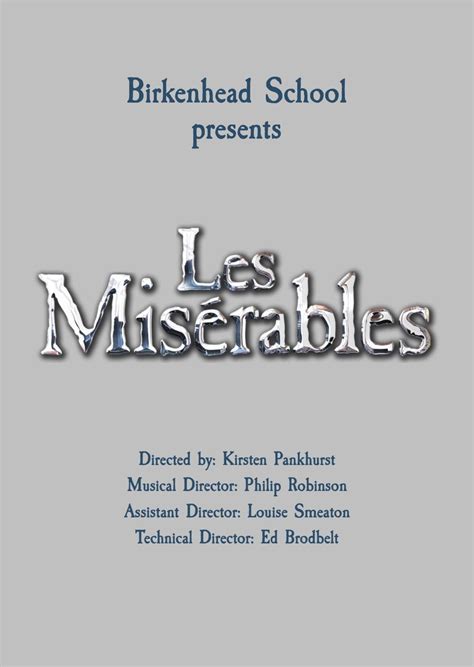 Les Miserables 2021 Programme By Birkonians Issuu