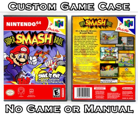 Super Smash Bros Nintendo 64 N64 Custom Case No Game Ebay