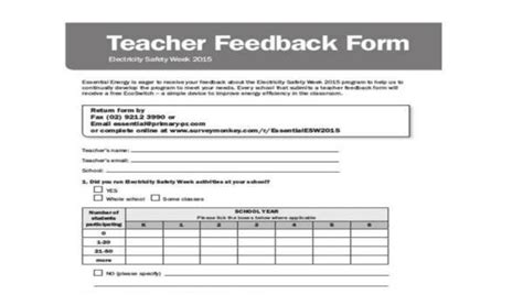 FREE 8+ Teacher Feedback Forms in PDF | MS Word | Excel