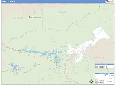 Swain County, North Carolina Zip Code Wall Map | Maps.com.com