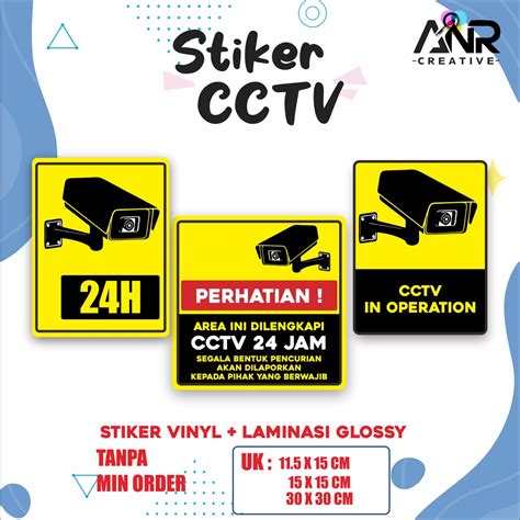 Jual Stiker Cctv Stiker Cctv Murah Stiker Vinyl Laminasi Glossy