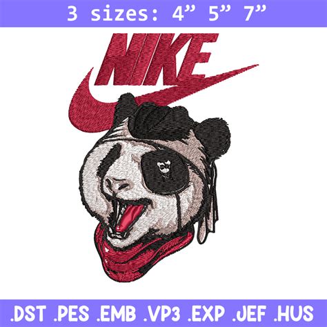 Panda cartoon Nike Embroidery design, Panda cartoon Embroide - Inspire Uplift