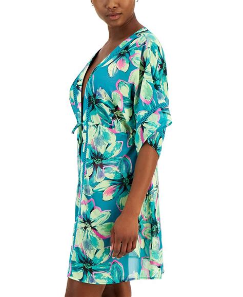 Miken Womens Crochet Trim Kimono Cover Up Created For Macys Macys