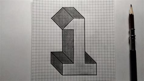 3d Drawing Drawing Number One How To Draw Number 1 3d Number 1