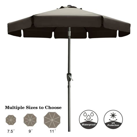 Abccanopy 9ft Outdoor Market Patio Umbrella With Push Button Tilt 13colors Brown