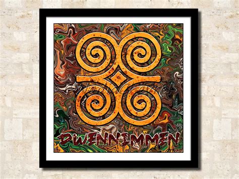 Adinkra Wall Art Dwennimmen Ancient West Africa Symbol For Strength