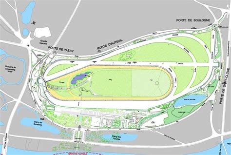 The Longchamp Hippodrome map - Map of The Longchamp Hippodrome (France)