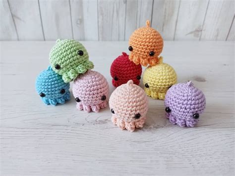 Llavero Amigurumi Pulpo A Crochet Mini Pulpo Amigurumi Etsy M Xico