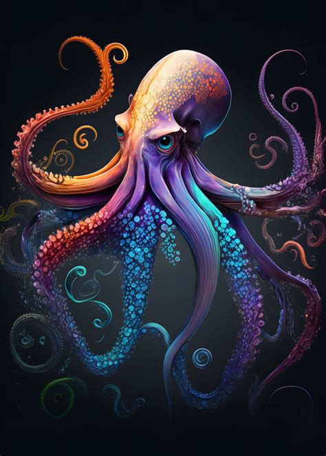 Dreamy Octopus Poster By David Godbehere Displate Artofit