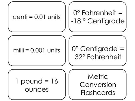 23 Metric Conversion Flashcards Preschool Thru 5th Grade