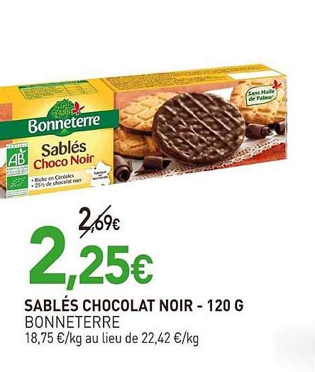 Promo Sabl Chocolat Noir Bonneterre Chez Natur O Icatalogue Fr