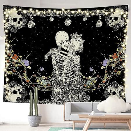 Amazon Simpkeely Skull Floral Tapestry Moon Garden The Kissing