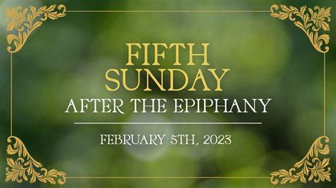 Worship Fifth Sunday After The Epiphany 2 5 2023 YouTube