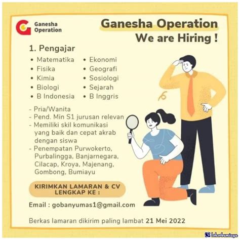 Lowongan Kerja Tenaga Pengajar Ganesha Operation