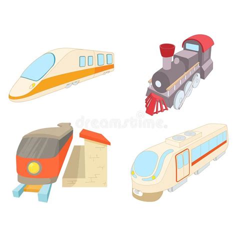 Grupo Do Cone Do Trem Estilo Dos Desenhos Animados Ilustra O Do