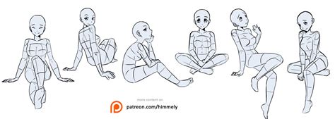 Poses Study 3 - reference sheet by Himmely on DeviantArt