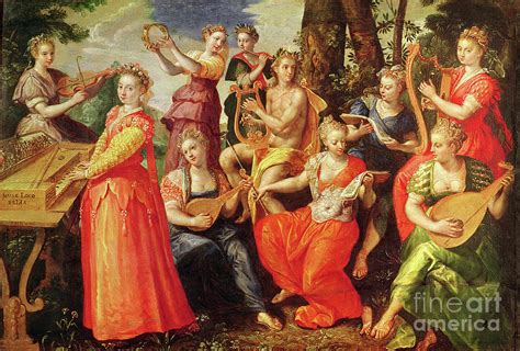 Apollo And The Muses Painting by Maarten De Vos - Pixels