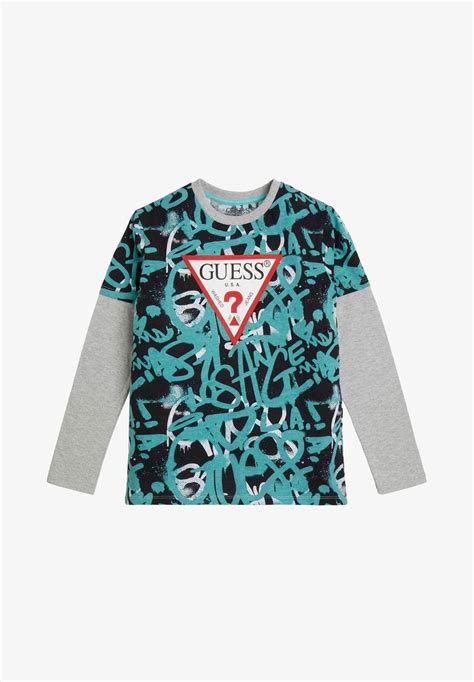 Guess Mit Allover Print Maglietta A Manica Lunga Mehrfarbig