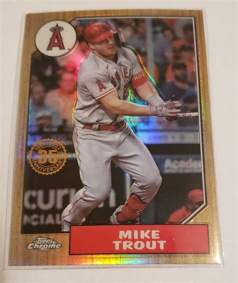 2022 Topps Chrome 1987 Anniversary Refractor 87BC 1 Mike Trout Angels