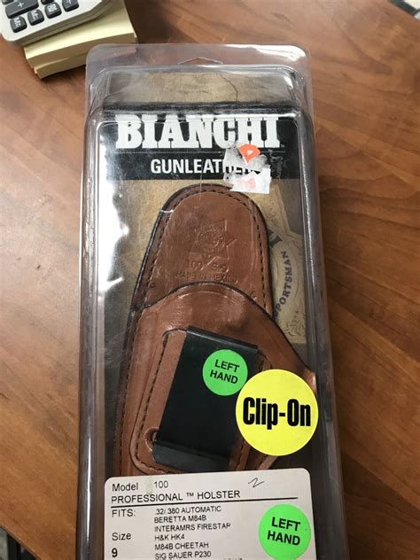 Bianchi Professional 100 IWB Holster Model 100 Size 9 Left Hand Tan