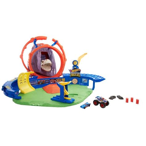 Pre Order Hot Wheels Monster Trucks T Rex Volcano Arena Playset With Lights Sounds Hobbies