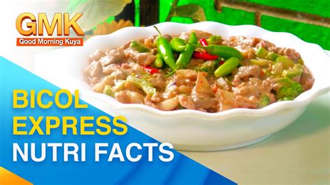 Mga Nutrisyong Makukuha Sa Pagkain Ng Bicol Express Eatymology