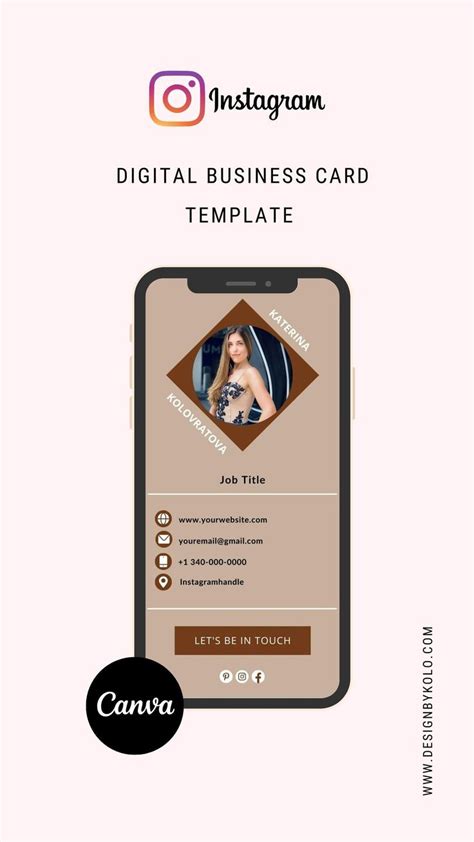 Nude Digital Business Cards Template Boho Business Card Online Business
