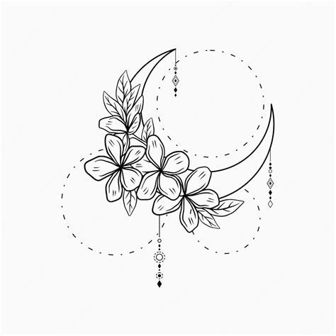 Premium Vector Crescent Moon Dream Catcher With Beautiful Flowers