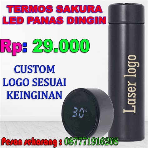 Jual Tumbler Sakura Led Termos Suhu Tumbler Custom Botol Minum Kopi