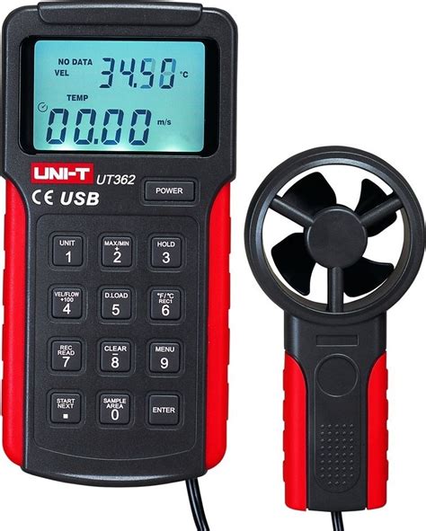 Uni T Ut Digital Anemometer Air Flow Range M S Black Red