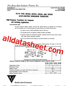 N Datasheet Pdf New Jersey Semi Conductor Products Inc