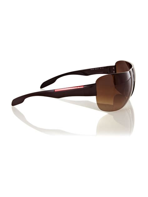 Prada Linea Rossa Mens Gunmetal Sunglasses in Brown for Men (gunmetal ...