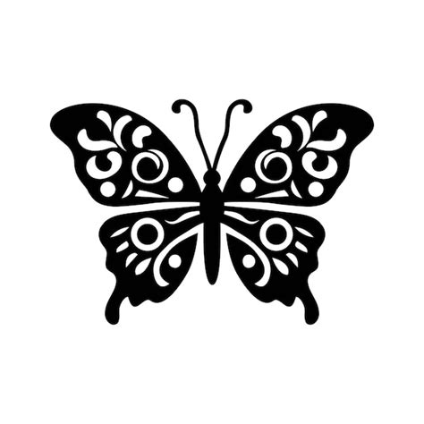 Ilustración vectorial de la silueta elegante de la mariposa Vector