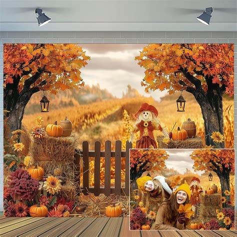 Amazon Autumn Background X Ft Fall Thanksgiving Day Maple