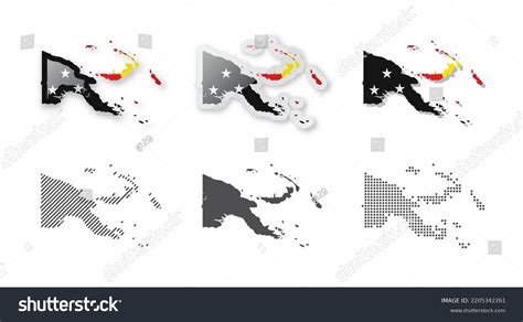 Papua New Guinea Maps Collection Six Maps Of Royalty Free Stock