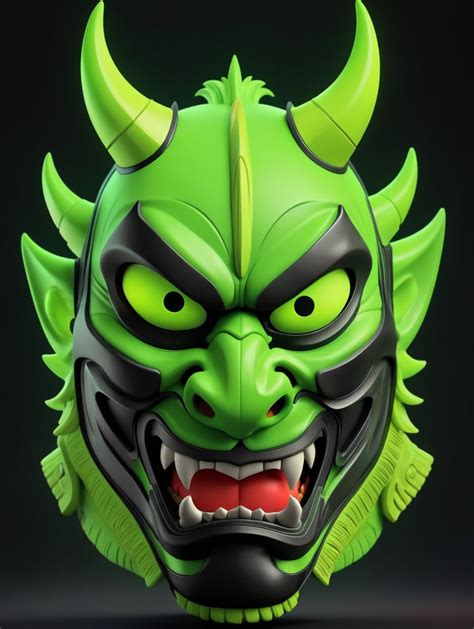 Premium Free Ai Images Illustration Of Demon Mask Demon Samurai Mask