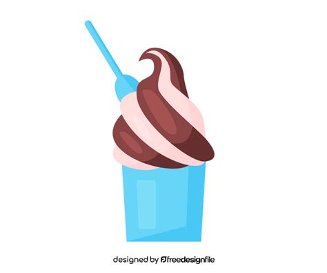 Ice Cream Sundae Illustration Clipart Vector Free Download