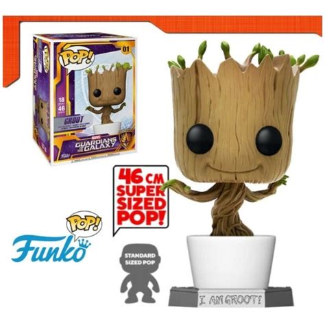 Figura Funko Pop Mega Gigante Marvel Guardianes De La Galaxia Groot Modelo 01 50094 Tamaño 46 Cms