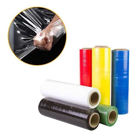 Black Red Yellow Blue Transparent Color Wrap Plastic Stretch Film Power