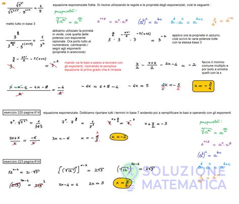 Equazioni Esponenziali Soluzione Matematica