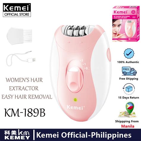 Kemei KM 189A Epilator Women Rechargeable Electric Shaver For Women