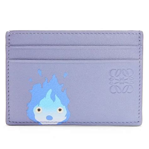 Loewe X Howl S Moving Castle Calcifer Card Holder Blue Studio Ghibli