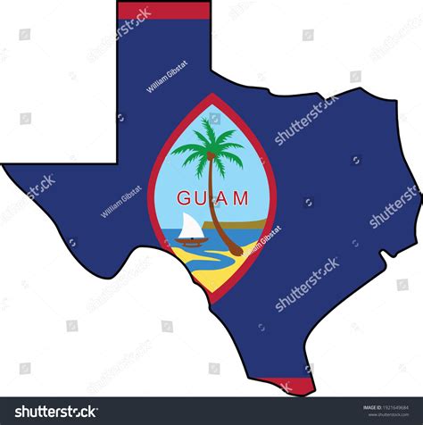 Guam Flag Texas Silhouette State Outline Stock Vector (Royalty Free ...