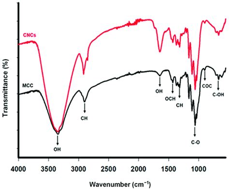 Ftir Spectra Of Cellulose Nanocrystals Cncs With Reference Of